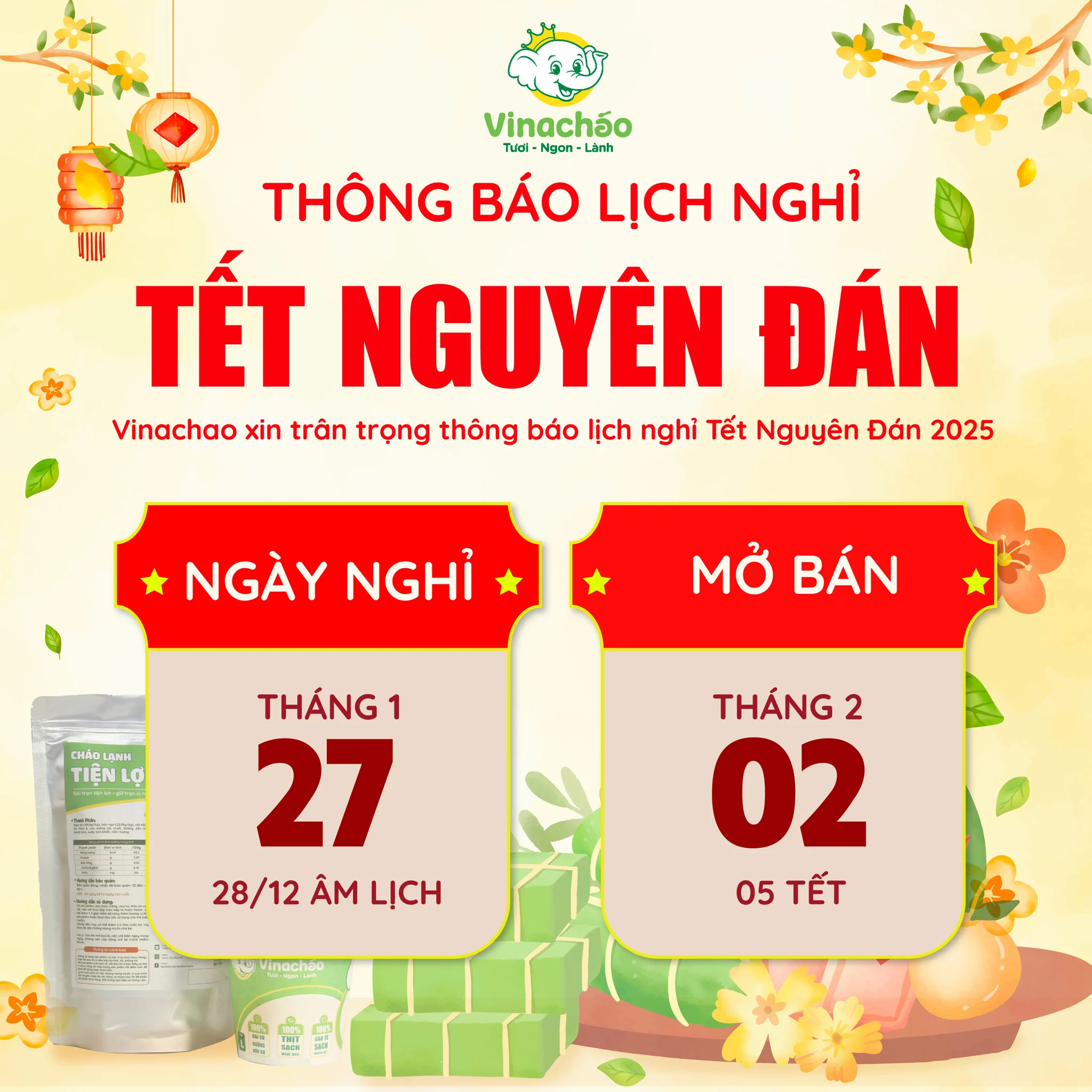 THÔNG BÁO NGHỈ TẾT NGUYÊN ĐÁN ẤT TỴ 2025